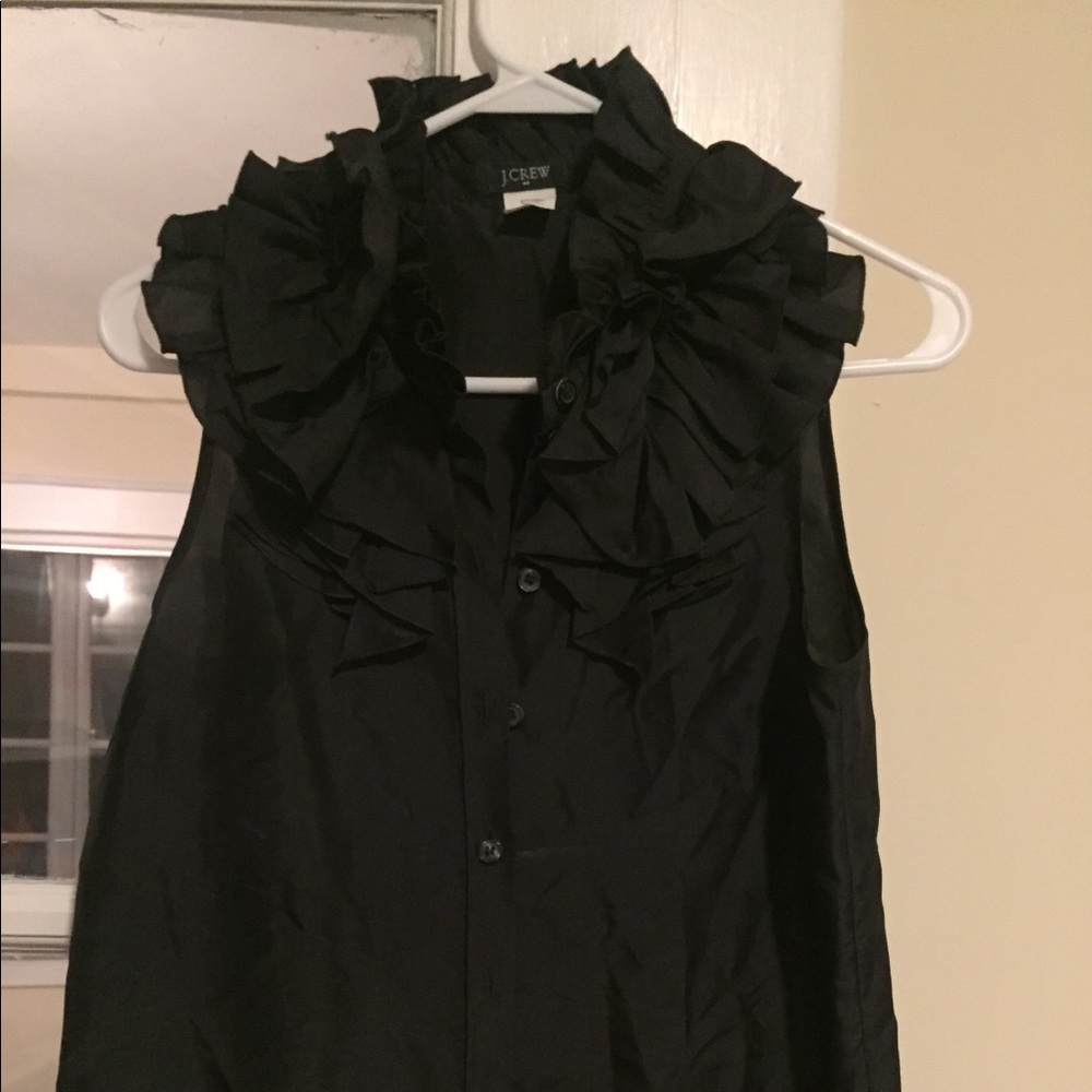 J crew silk blouse  size 2 black